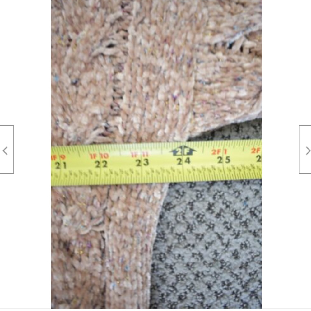 Yaira Beige Mauve Chenille Sweater Small - Picture 8 of 12